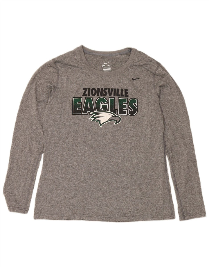 Nike Mens Zionsville Eagles Graphic Top Long Sleeve Medium Grey Flecked