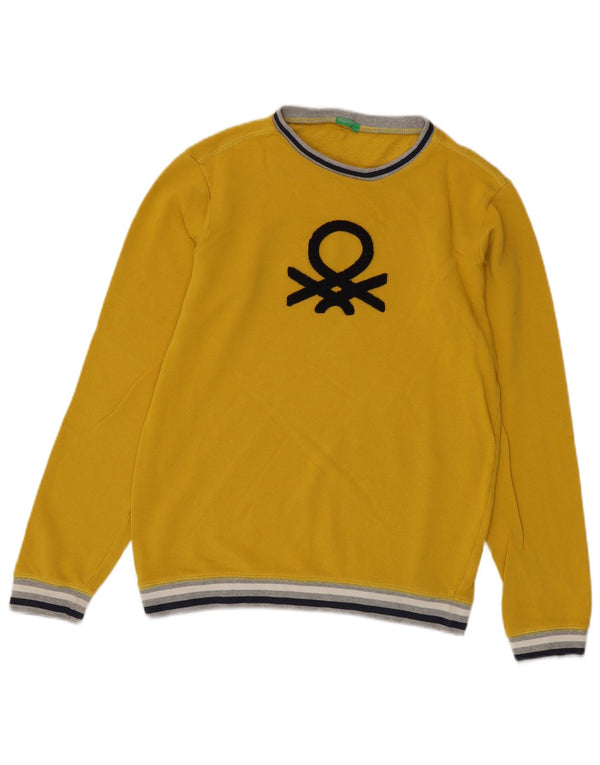 Benetton Boys Crew nyakú pulóver 13-14 éves korig, 3XL sárga csíkos