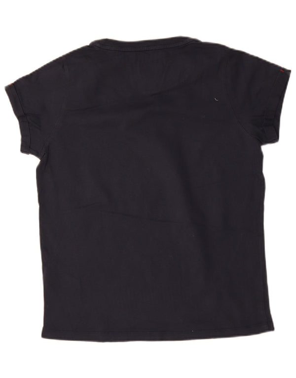 Tommy Hilfiger Womens Graphic T-Shirt Top UK 10 Small Navy Blue Cotton