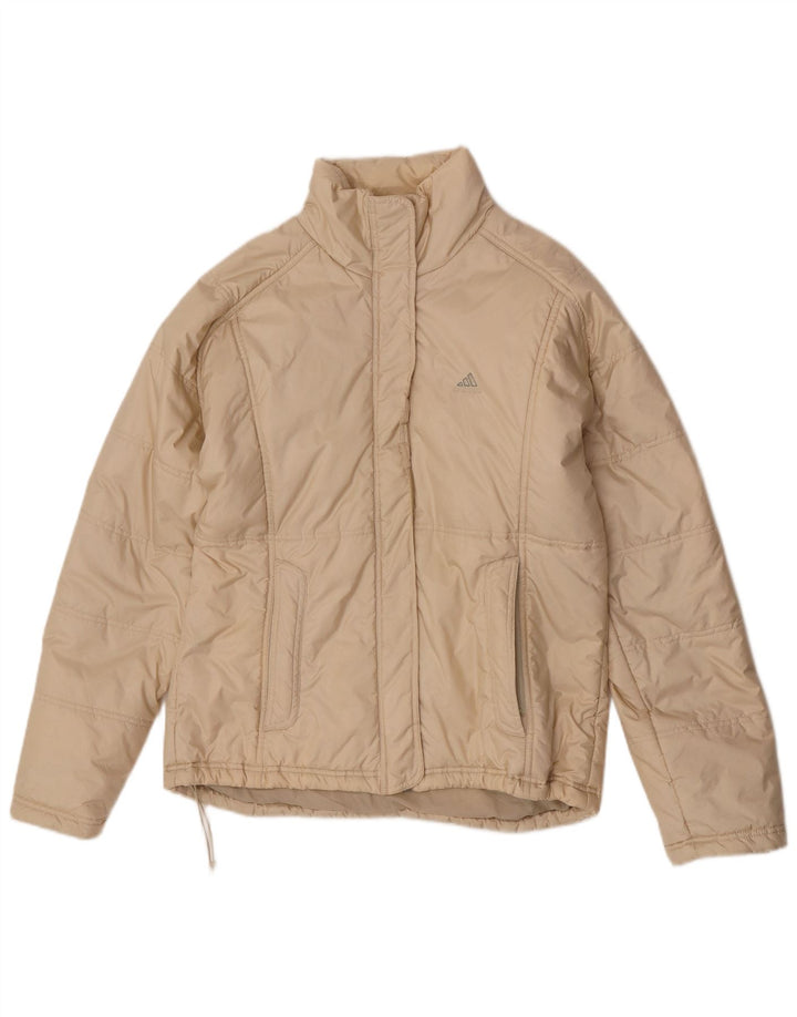 Adidas Womens Padded Jacket UK 16 Large Beige Polyamide
