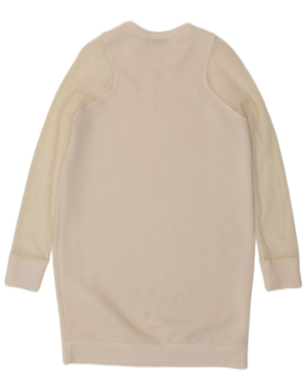 Zara Damen Sweatshirt-Pullover-Kleid UK 12 Medium Off White