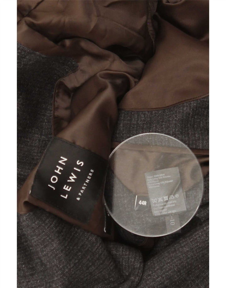Jaqueta blazer masculina de 2 botões John Lewis Reino Unido 44 2XL lã cinza