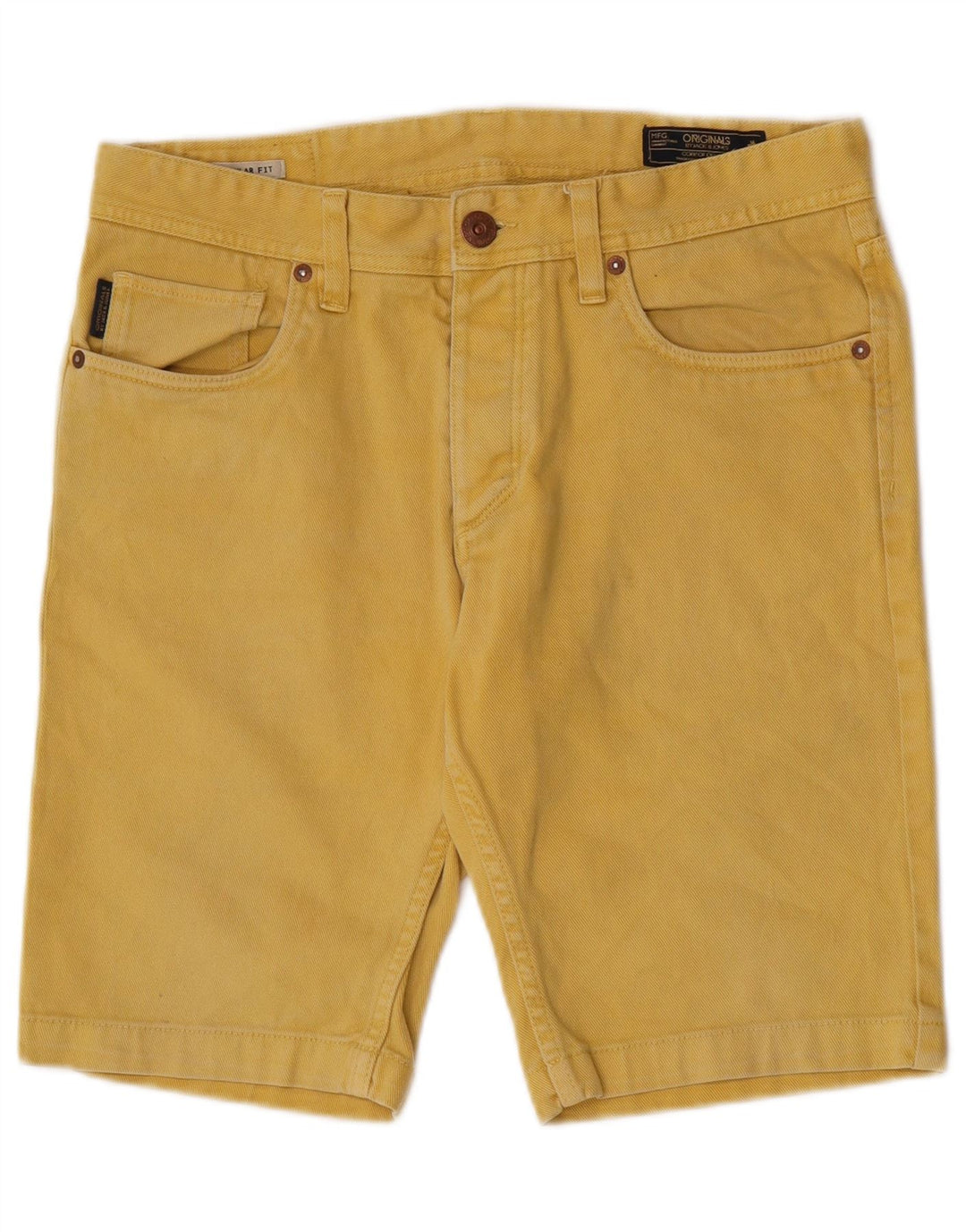 Jack & Jones Mens Regular Fit Denim Shorts Medium W32 Yellow Cotton