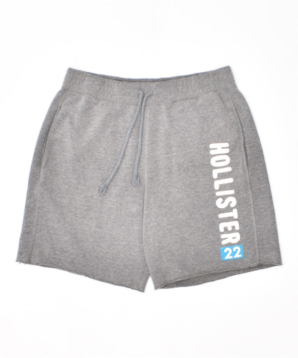 HOLLISTER Mens Graphic Sport Shorts Medium Grey Cotton