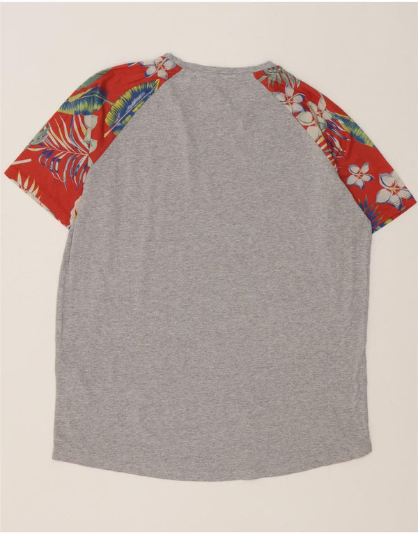 Jack & Jones Herren-T-Shirt mit normaler Passform, XL, grau, geblümt, Baumwolle
