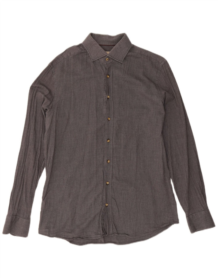 Hackett Herre Slim Fit Skjorte Stor Grå Bomuld