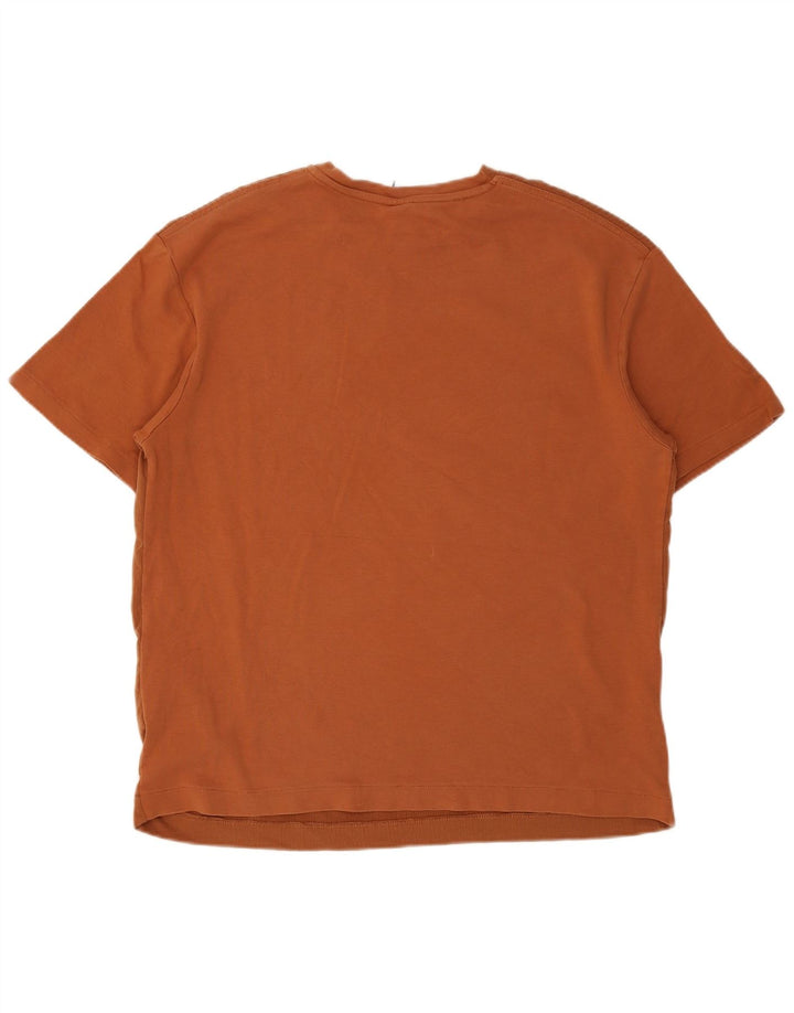 Zara Herren T-Shirt Top Large Braun Baumwolle