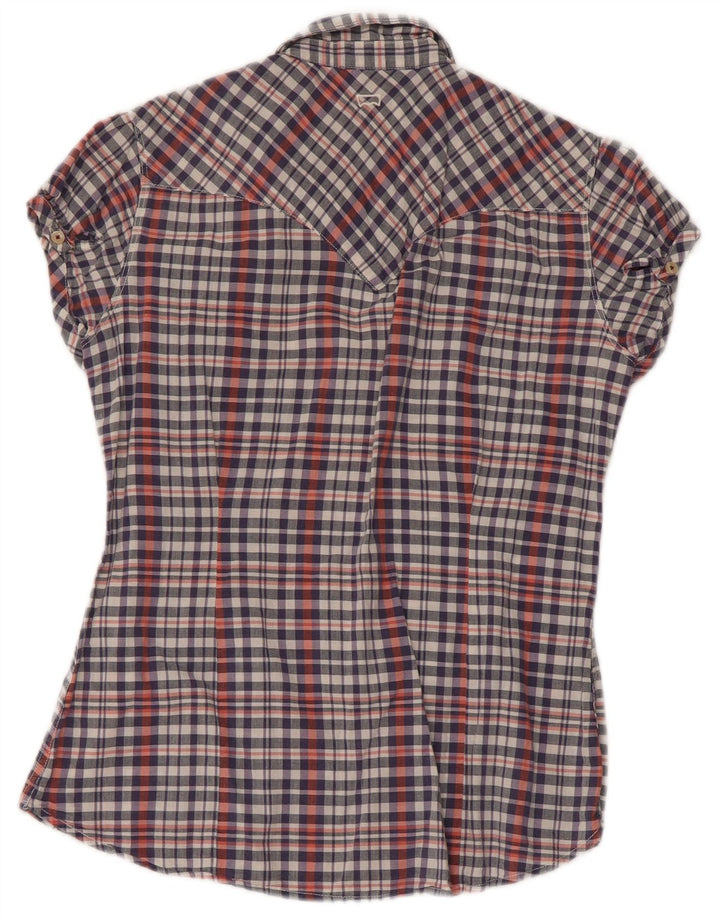 Levi's Womens Short Sleeve Shirt UK 10 Small Multicoloured Check Cotton