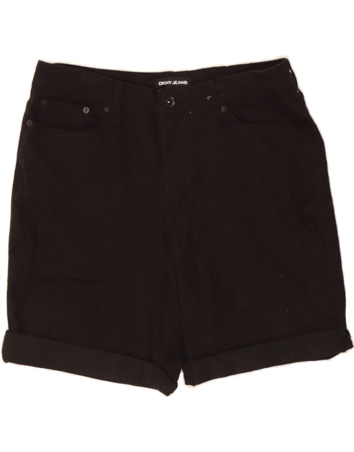 DKNY Womens Denim Shorts US 12 Large W34 Black Cotton Vintage Dkny and Second-Hand Dkny from Messina Hembry 