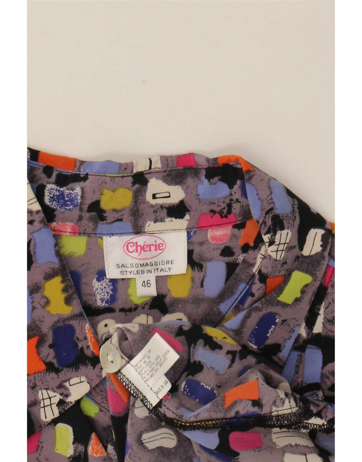 cherie Womens Short Sleeve Shirt Blouse IT 46 Large Multicoloured Geometric