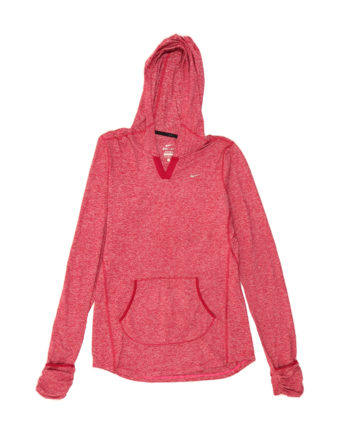 NIKE Womens Dri Fit Hoodie Jumper UK 10 Small Red Polyester Vintage Nike and Second-Hand Nike from Messina Hembry 