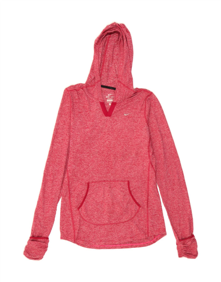 NIKE Womens Dri Fit Hoodie Jumper UK 10 Small Red Polyester Vintage Nike and Second-Hand Nike from Messina Hembry 