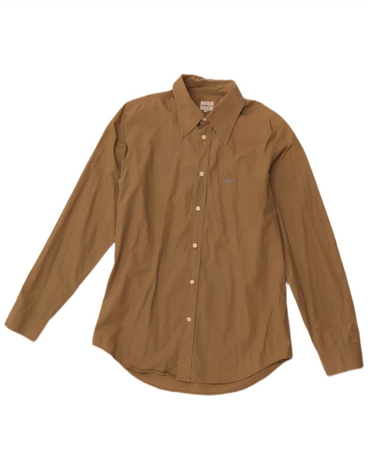 CALVIN KLEIN JEANS Mens Shirt Large Khaki Cotton