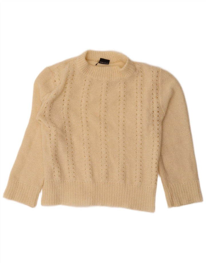 Vintage Womens Turtle Neck Jumper Sweater UK 14 Medium Off White