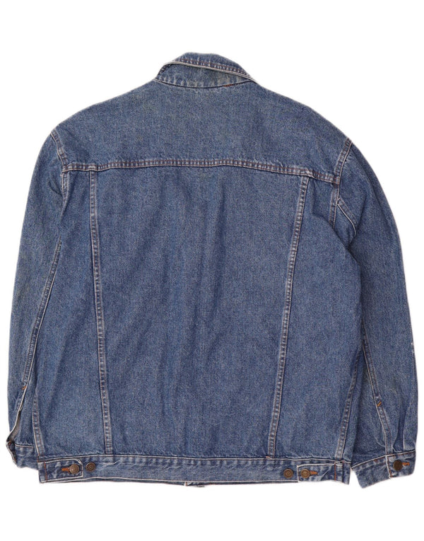 Jaqueta jeans masculina Wampum UK 40 grande algodão azul