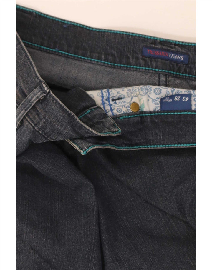 Jeans retos femininos Trussardi W27 L33 azul marinho