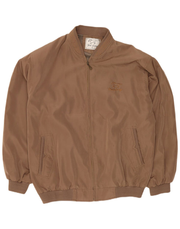 Vintage Ανδρικό Bomber Jacket UK 42 XL καφέ πολυεστέρας