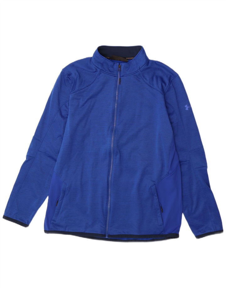 UNDER ARMOUR Mens Cold Gear Tracksuit Top Jacket UK 42 XL Blue Polyester