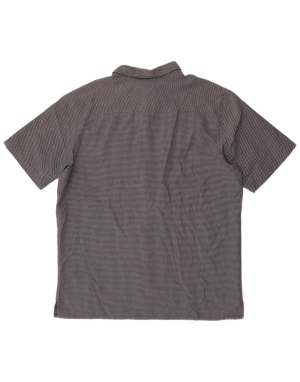 Columbia Mens Short Sleeve Shirt Large Grey Check