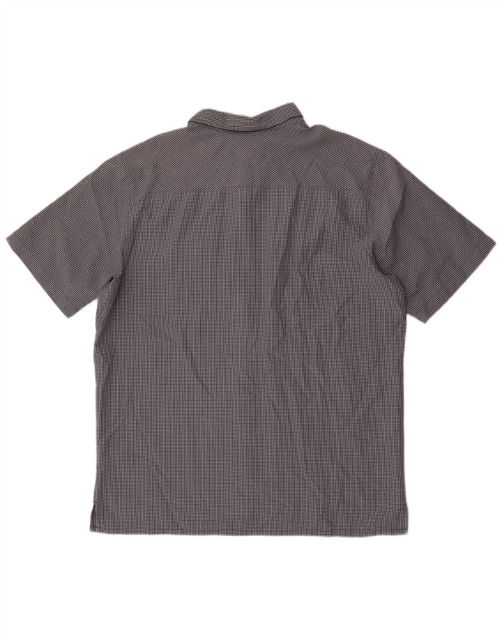Columbia Mens Short Sleeve Shirt Large Grey Check