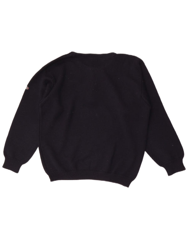 Fly 3 Mens Button Neck Jumper Sweater IT 50 Medium Navy Blue Wool
