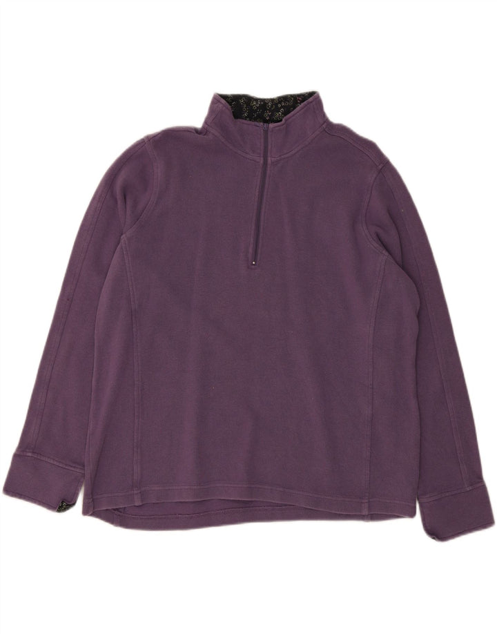 ORVIS Womens Zip Neck Sweatshirt Jumper UK 18 XL Purple Cotton Vintage Orvis and Second-Hand Orvis from Messina Hembry 