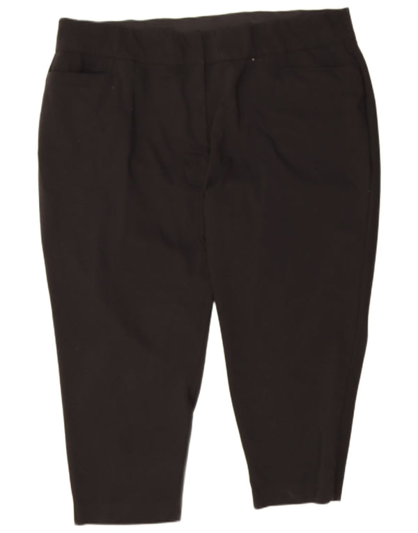 Marks & Spencer Γυναικείο αυτόγραφο Cropped Παντελόνι UK 24 4XL W46 L26 Μαύρο