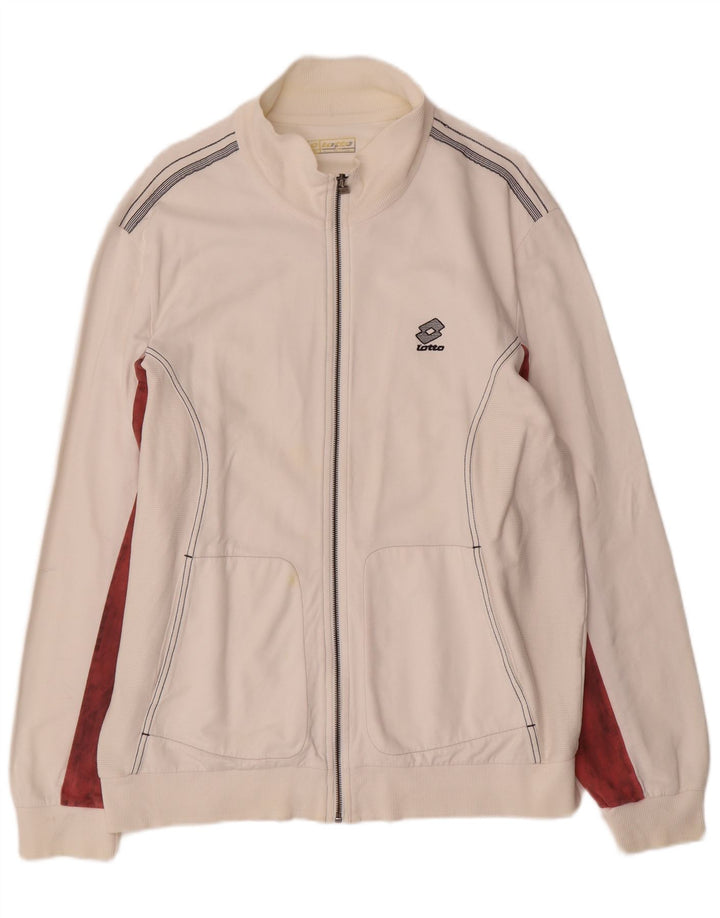 LOTTO Womens Tracksuit Top Jacket UK 20 2XL White Colourblock