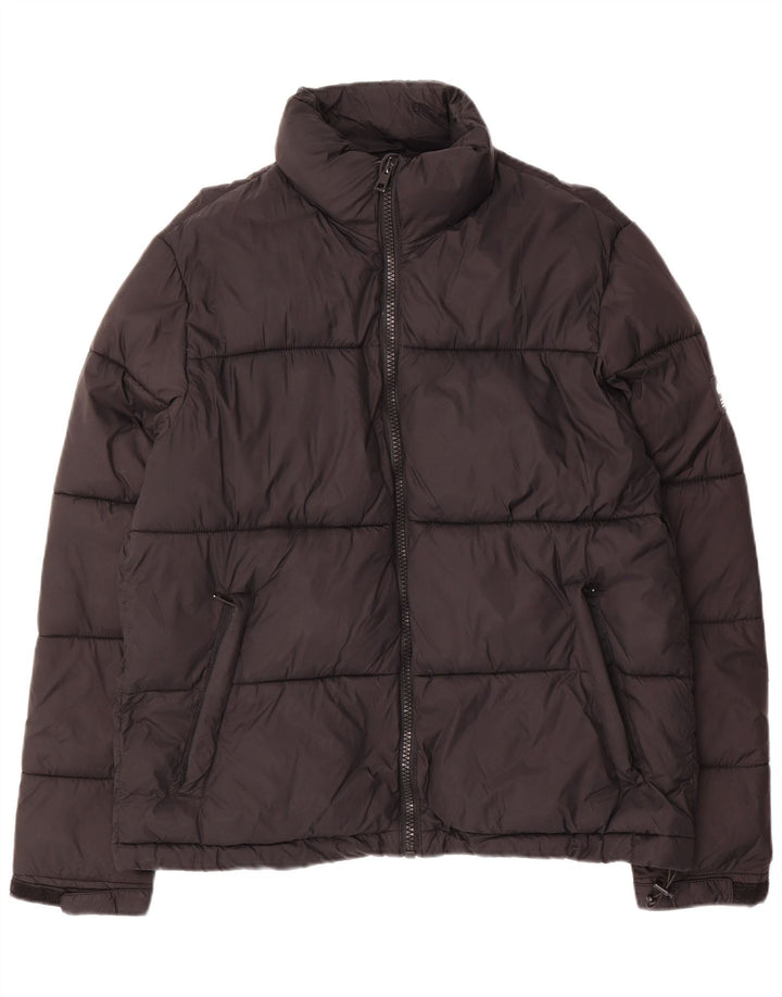 Zara Mens Padded Jacket UK 40 Large Black Polyester