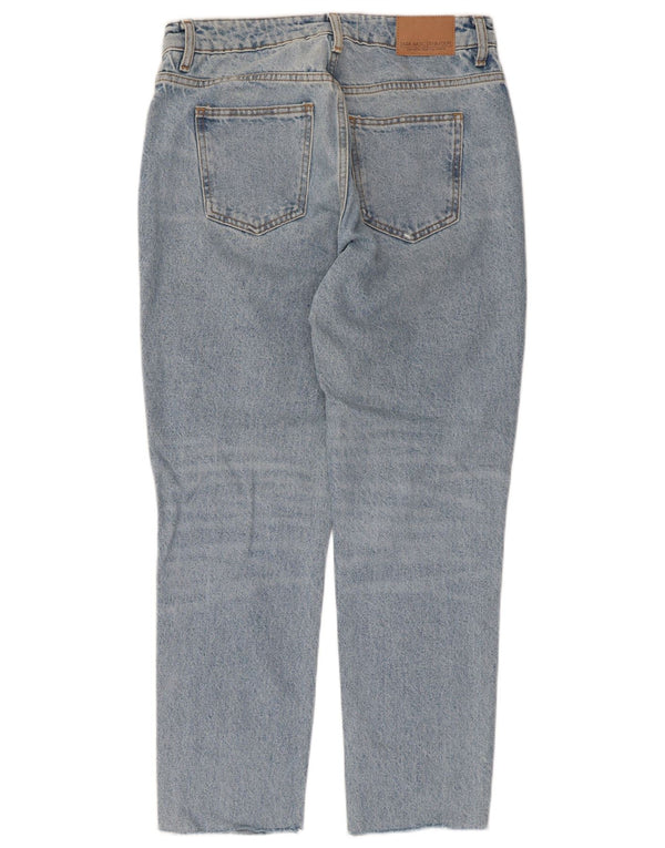 Zara Dame Distressed Tapered Jeans EU 38 Small W28 L27 Blå Bomuld