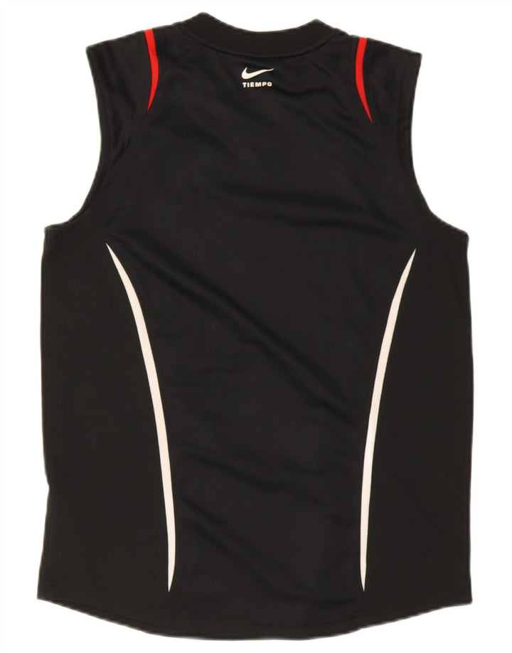 Nike Mens Vest Top UK 36/38 Small Black Striped Polyester