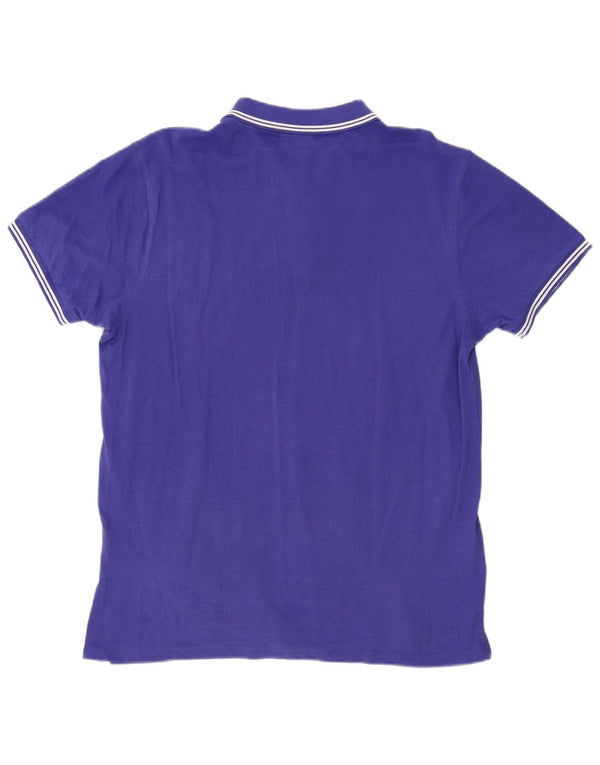 Cavalli Mens Polo Shirt 2XL Blue Cotton