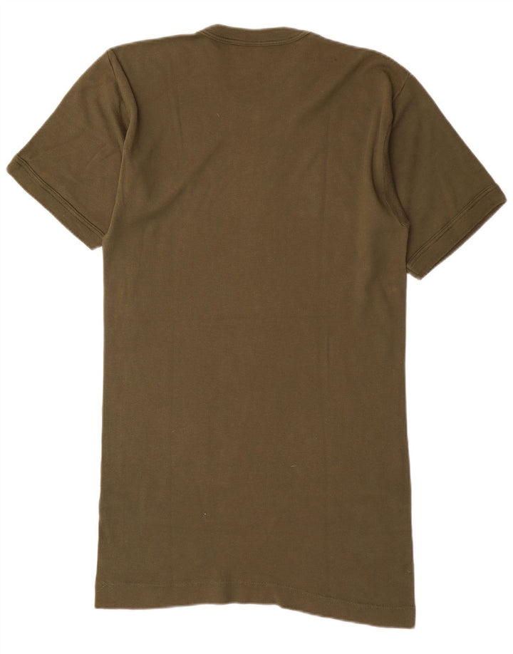 T-shirt da uomo vintage Top in cotone kaki medio