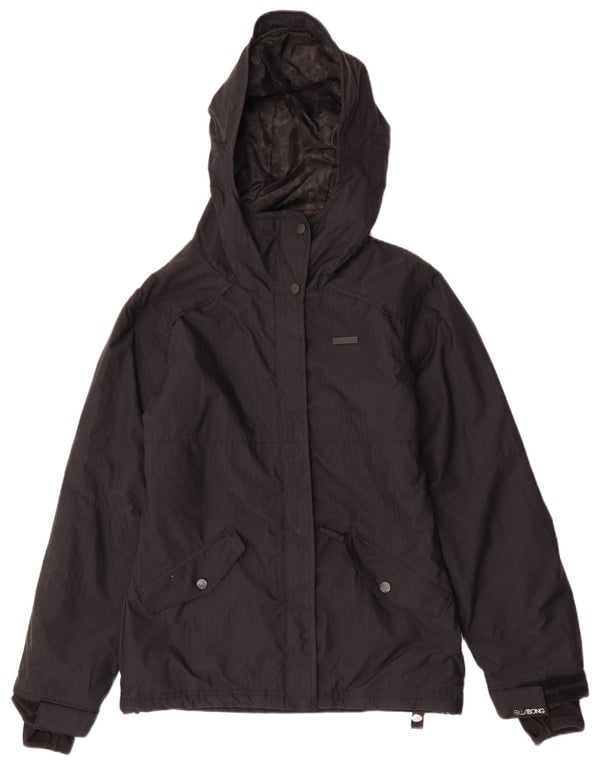 Giacca a vento con cappuccio da donna Billabong UK 10 Small Black Gessato