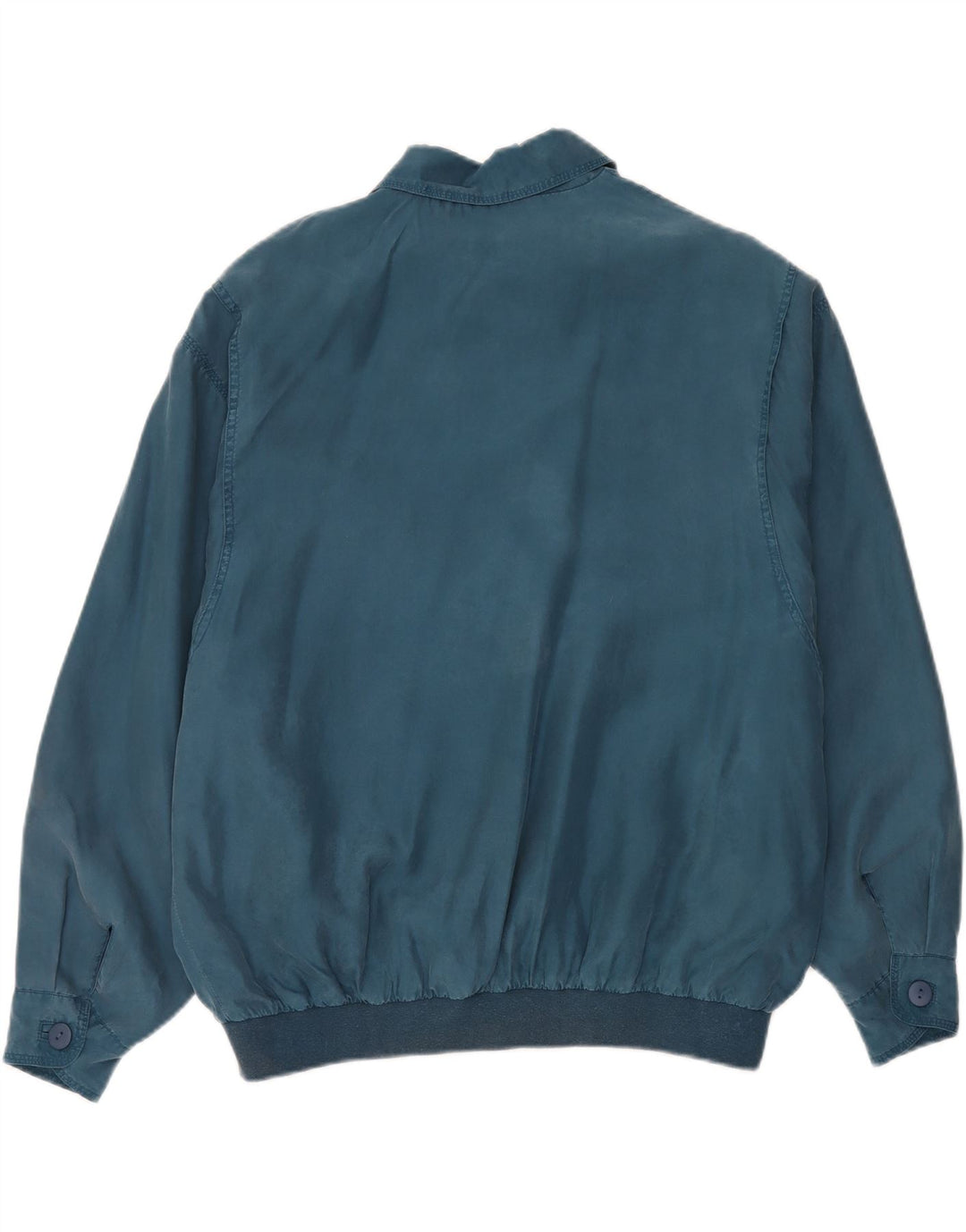 Giubbotto bomber vintage da uomo vestibilità ampia IT 48 blu medio in seta