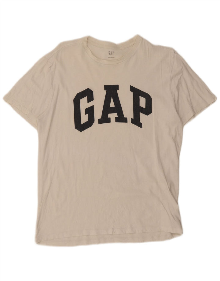 Gap Mens Graphic T-Shirt Top Medium White Cotton
