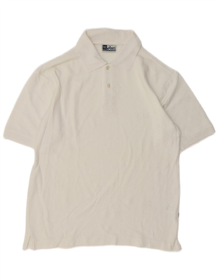 Asics Mens Polo Shirt Small White Cotton