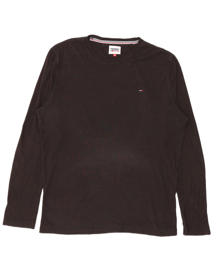 TOMMY HILFIGER Mens Top Long Sleeve 2XL Black Cotton