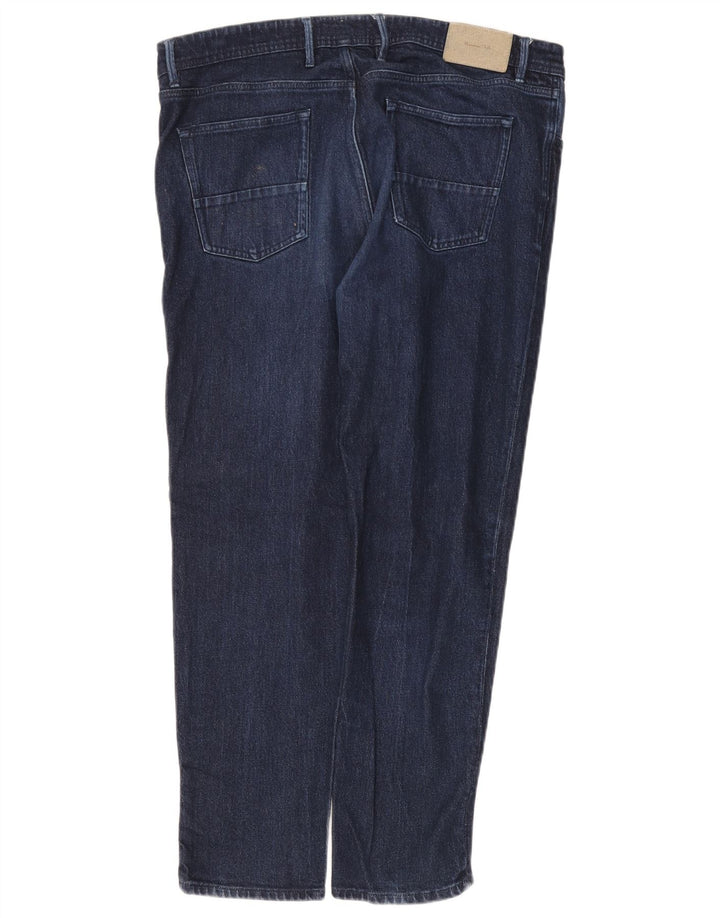 Massimo Dutti Mens Tapered Jeans W38 L28 Navy Blue Cotton