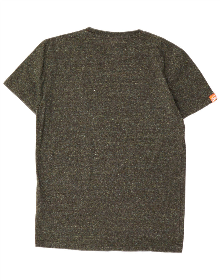 T-shirt da uomo Superdry Top in cotone chiazzato medio kaki