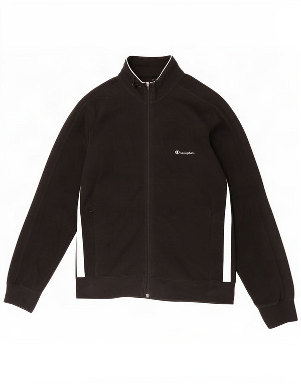 Champion Giacca da tuta da donna UK 16 Large Nero Colourblock Cotton