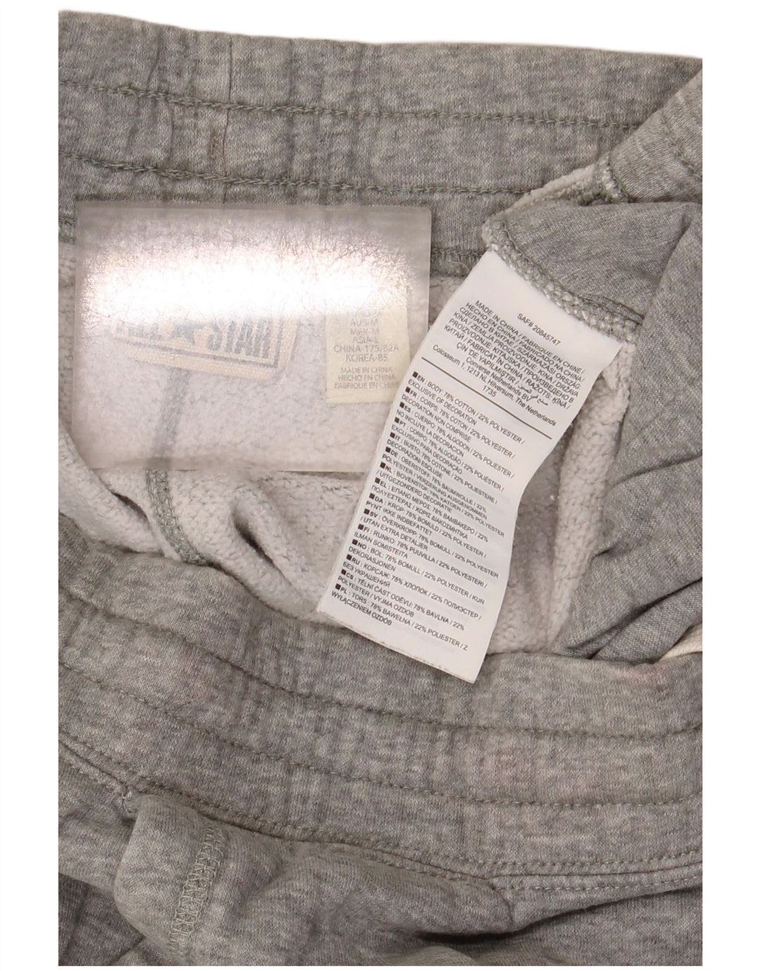 Męskie spodnie dresowe Converse Joggers, średnioszare, bawełniane