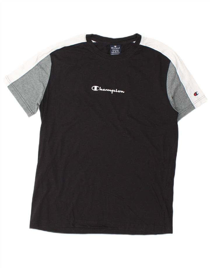 Champion Herren-T-Shirt mit Grafik, mittelgroß, Schwarz, Farbblock