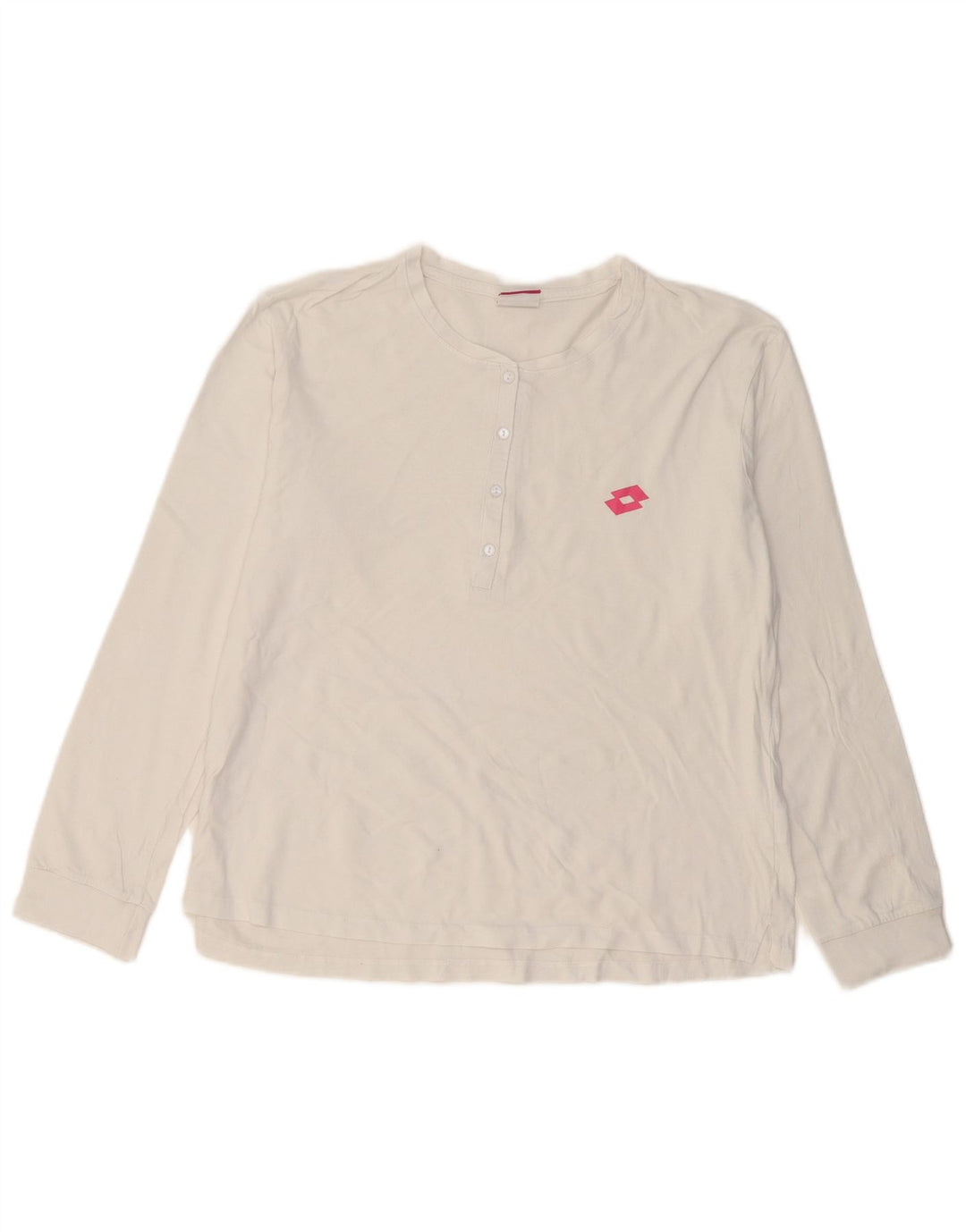Lotto Womens Top Long Sleeve UK 16 Large White Cotton