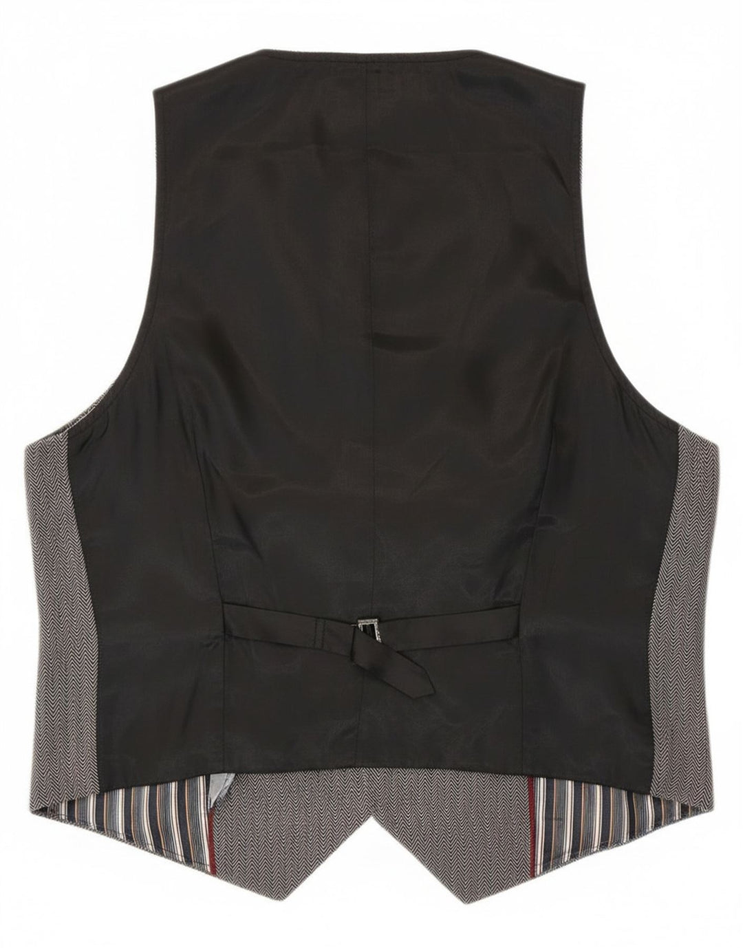 Tommy Hilfiger Mens Waistcoat XL Grey Herringbone Cotton