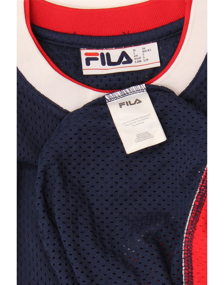 FILA Mens Graphic T-Shirt Top Small Navy Blue