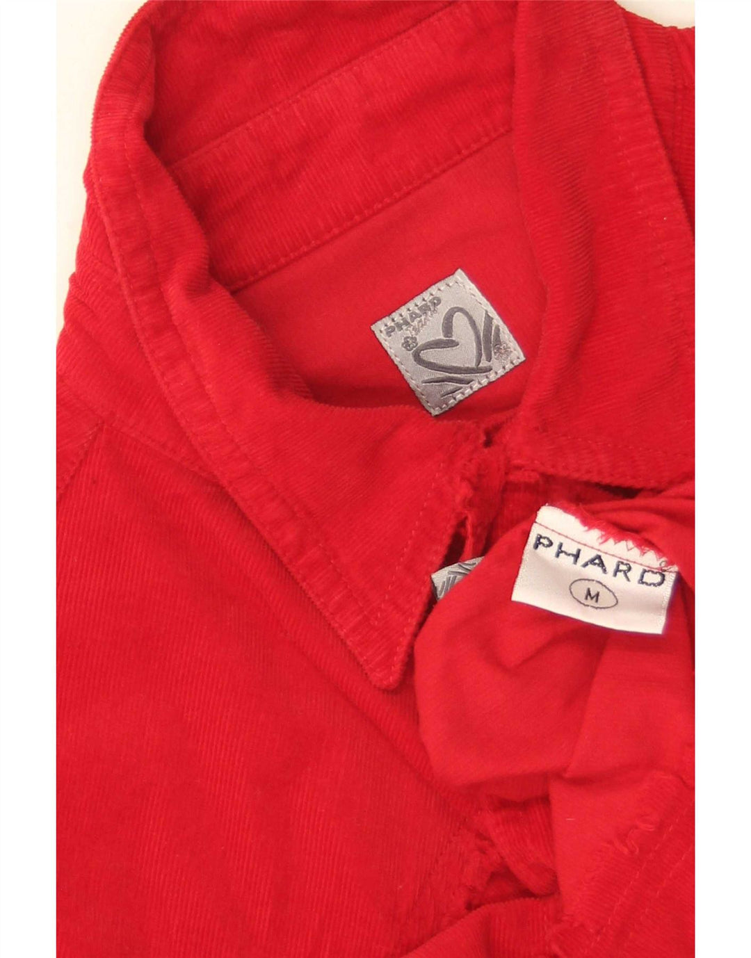 Phard Womens Corduroy Shirt UK 12 Medium Red Cotton