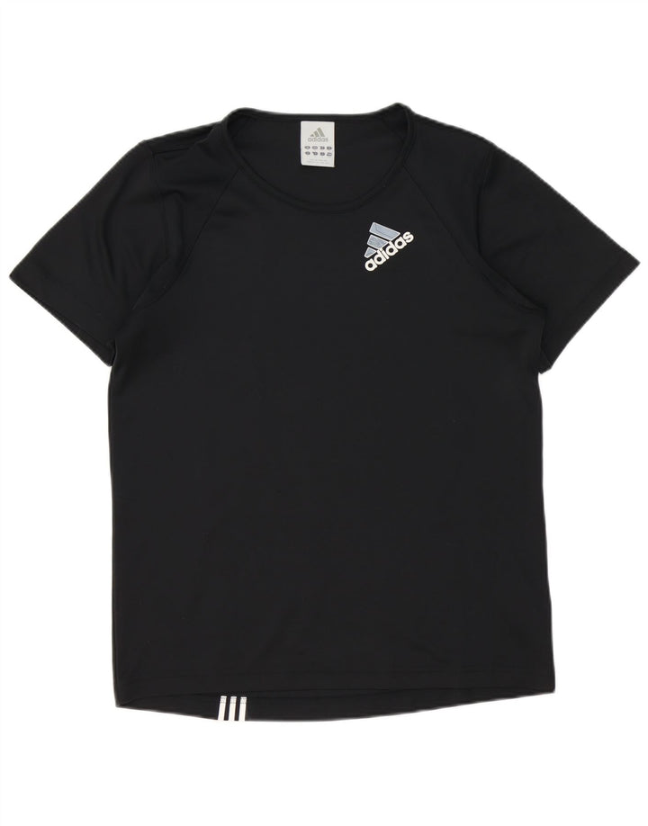 Adidas Grafisk T-shirt top mellem sort polyester til mænd