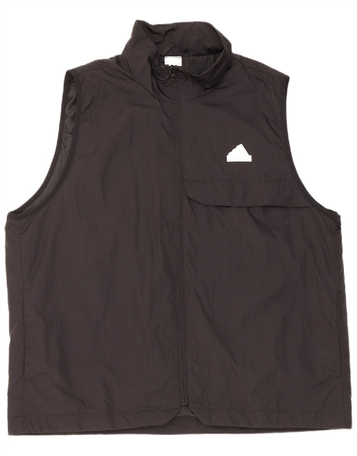 Adidas Mens Utility Gilet UK 40 Large Black Nylon