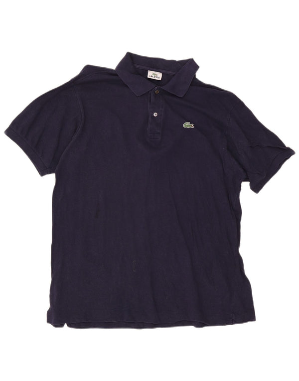 Camisa polo masculina Lacoste tamanho 6 XL azul marinho algodão